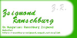 zsigmond ranschburg business card